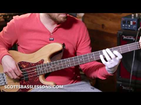 Funky Joe Dart Style Groove (with some twists of my own!) || Quick Riff || Scott's Bass Lessons