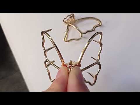 PIRANHA DE METAL BORBOLETA DOURADA 4,5CM