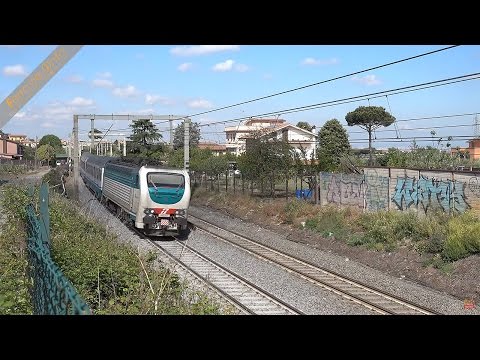 Doppia trazione simmetrica di E.403 Trenitalia con Intercity a Tor Vergata