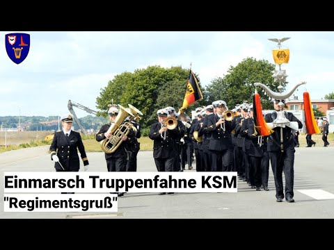 Einmarsch Paradeaufstellung KSM mit Regimentsgruß Marsch (Marinemusikkorps Kiel)