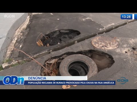 População reclama de buraco provocado pela chuva na Rua Angélica 13 01 2022