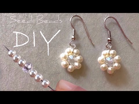 Easy Beaded Daisy Earrings Tutorial: How to make Earrings with Beads