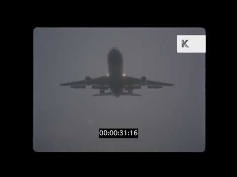 British Airways TriStar L-1011-500 Plane Landing, 1970s, 35mm