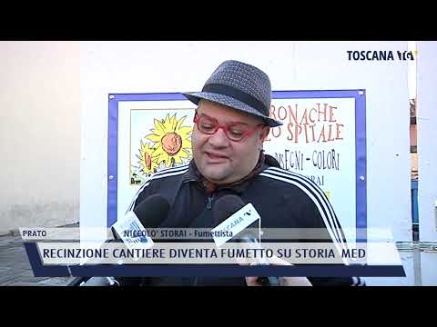 2021-11-09 PRATO - RECINZIONE CANTIERE DIVENTA FUMETTO SU STORIA  MED