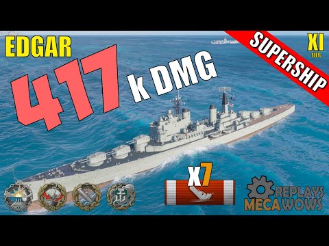 DAMAGE RECORD! Edgar 7 Kills & 417k Damage | World of Warships Gameplay