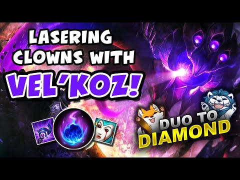 LASERING CLOWNS WITH VEL'KOZ! DUO TO DIAMOND - VICKSY | League of Legends