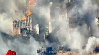 Raw Video: 3-Alarm Fire Sweeps Across NYC Roof