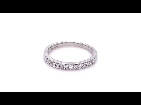 Channel Set Half Eternity Ring 0.20ct G/SI Diamonds in Platinum