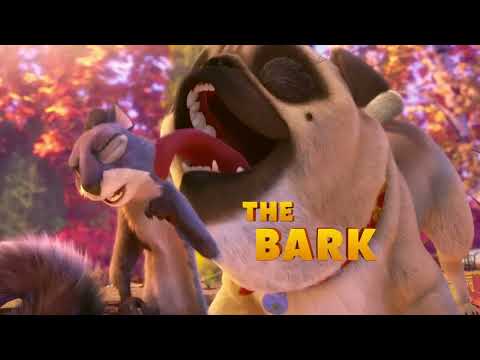 Trailer montage — vault carts and nut bins sliding as brass hits accent physical comedy