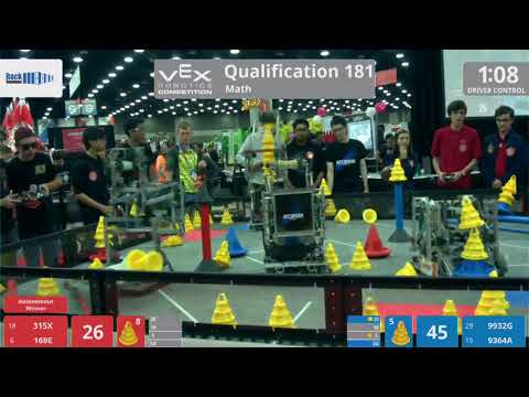 2018 VRC Math Q181 - 315X 169E vs 9932G 9364A - 126 to 69