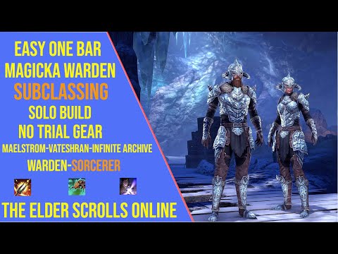 Easy One Bar Magicka Warden Solo Build for ESO Update 48 - Subclassing Build