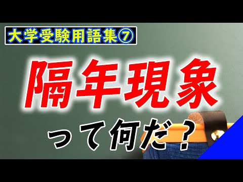 現代経済学科 【大学受験基礎用語集7】隔年現象について解説