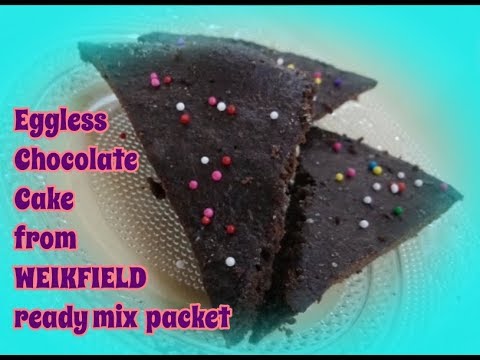 HOW TO MAKE EGGLESS CHOCOLATE CAKE FROM WEIKFEILD CAKE  READY MIX IN MICROWAVE / BAKING TIPS