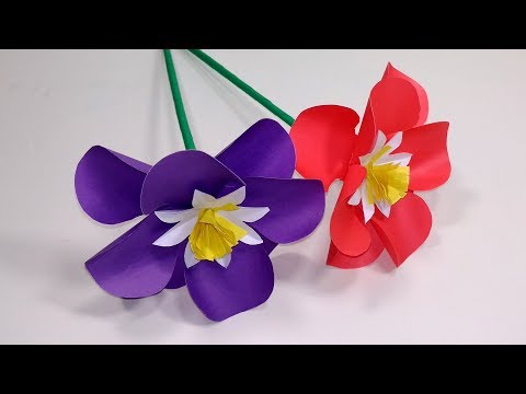 Paper Flowers:Stick Flower Craft Ideas with Paper | Stick Flower Handcraft| Jarine's Crafty Creation Video