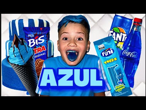 MC LORENZO 24 HORAS COMENDO SÓ COMIDA AZUL🍭🍬