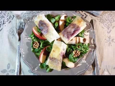 🧀 Brick au Brie et Gelée de Cranberries sur Salade de Mâche Fruitée – Recette Gourmande et Originale