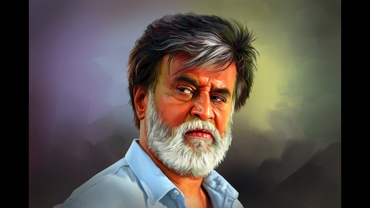 digital painting of rajnikanth by star colours arts