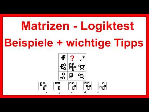 Einstellungstest - Matrizen, Aufgaben mit Herangehensweisen
