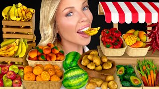 ASMR MUKBANG, Miniature Food, Tiny Fruits, Potatoes, Mango, Watermelon, Green Apples, Mini Market 먹방