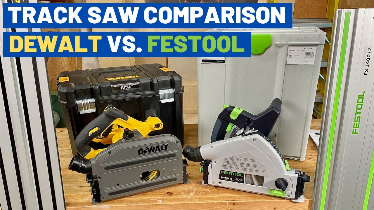 Watch video Cordless Track Saw Comparison - DeWalt DCS520 vs. Festool TSC 55 K - Is Festool Worth It Now Cordless Track Saw Comparison - DeWalt DCS520 vs. Festool TSC 55 K - Is Festool Worth It