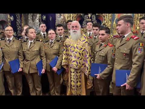 Corul Academiei Forțelor Terestre "Nicolae Bălcescu" colindă obștea Mănăstirii Putna