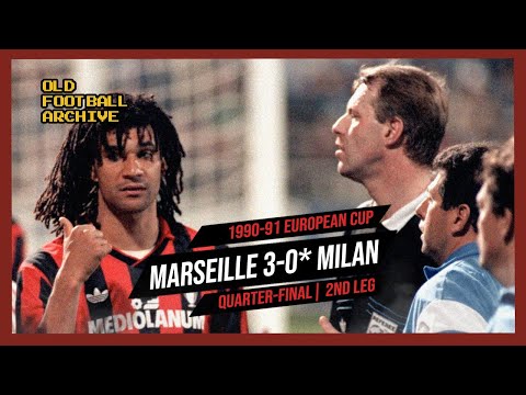 1990-91 Marseille Milan 3-0 (Forfeit) | European Cup Quarter-Final Second Leg 20.03.1991