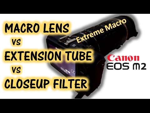 Macro Lens 1:1 vs Extension Tube 65mm vs CloseUp Filter (Canon EOS M/M2/M3/M10) | Raynox 250
