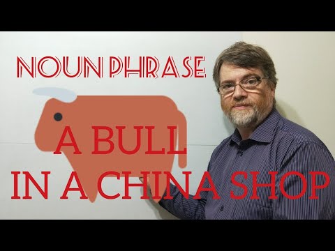 English Tutor Nick P Noun Phrase (181) A Bull in a China Shop
