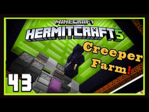 HermitCraft Season 5: Completing The Massive Creeper Farm!   (Minecraft 1.12)