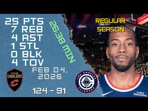 Kawhi Leonard Player Full High Lowlights vs CAVALIERS 04 02 2026 NBA REGULAR SEASON Game