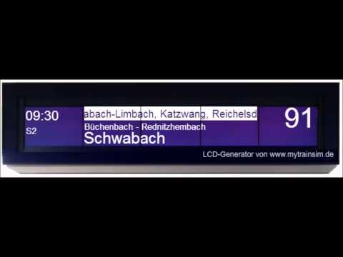 Ansage für S2 nach Altdorf in Roth wegen Bombenentschärfung am Nürnberger Hbf