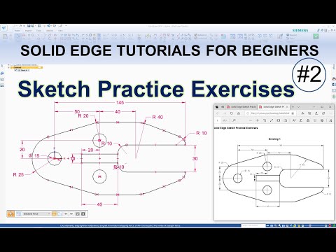 Solid Edge Tutorials for Beginers #2 |  Sketch Practice Exercises | Drawing 1