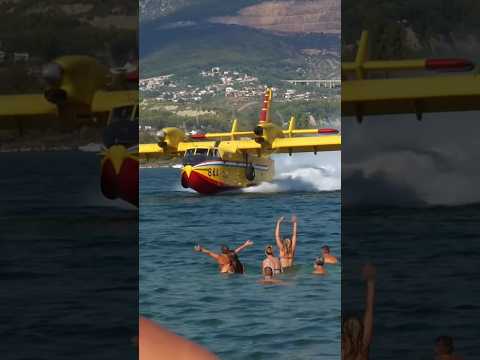 Public Waving at the Canadair CL-415 Super Scooper Pilots