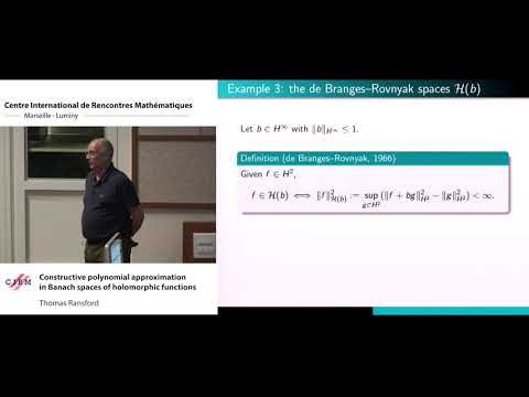 Thomas Ransford: Constructive polynomial approximation in Banach spaces of holomorphic functions