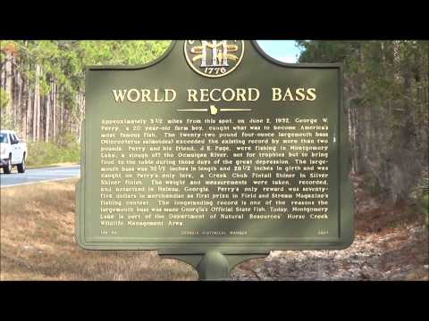 George Perry World Record Largemouth Bass Historical Marker & GPS Coordinates
