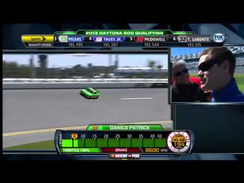 Danica Patrick qualifies in pole position for the 2013 Daytona 500