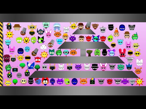 ALL 100+ Sprunki Survival Marble Race In Algodoo