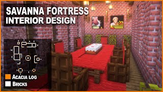 Minecraft: How to decorate a Savanna Fortress | Interior Design Tutorial