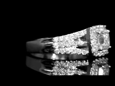 1.45 CT VS2 F PRINCESS DIAMOND ANTIQUE VINTAGE ENGAGEMENT RING 14K WHITE GOLD