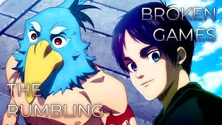 Download lagu Broken Games x The Rumbling | Mashup of Shangri-la Frontier, Attack on Titan: Season 4 [SiM x FZMZ] mp3