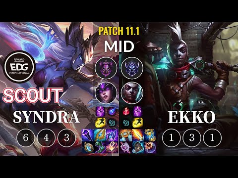 EDG Scout Syndra vs Ekko Mid - KR Patch 11.1