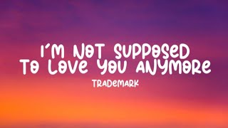 Trademark - I&#39;m Not Supposed To Love You Anymore (Lyrics)