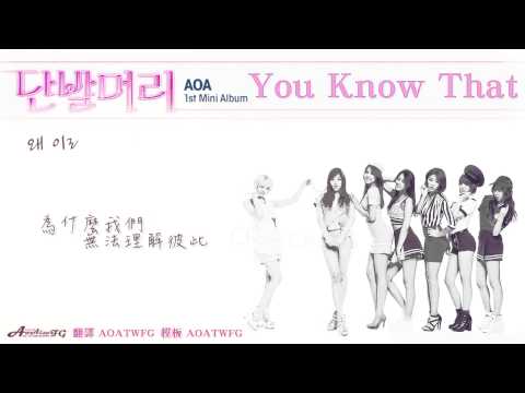 【繁體韓中字】AOA - 말이 안 통해 / You Know That(認聲)
