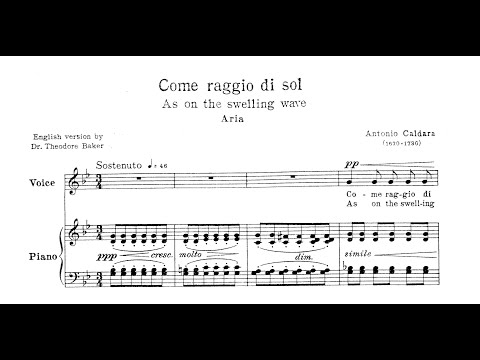 Come raggio di sol (A. Caldara) - G Minor Piano Accompaniment - Karaoke
