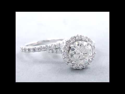 4.00 ctw Engagement Ring and Wedding Band Set J SI2 - BigDiamondsUSA