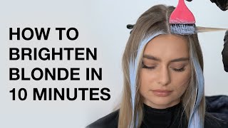 How to Brighten Blonde in 10 Minutes | High Impact Balayage Hair Technique | Kenra Color