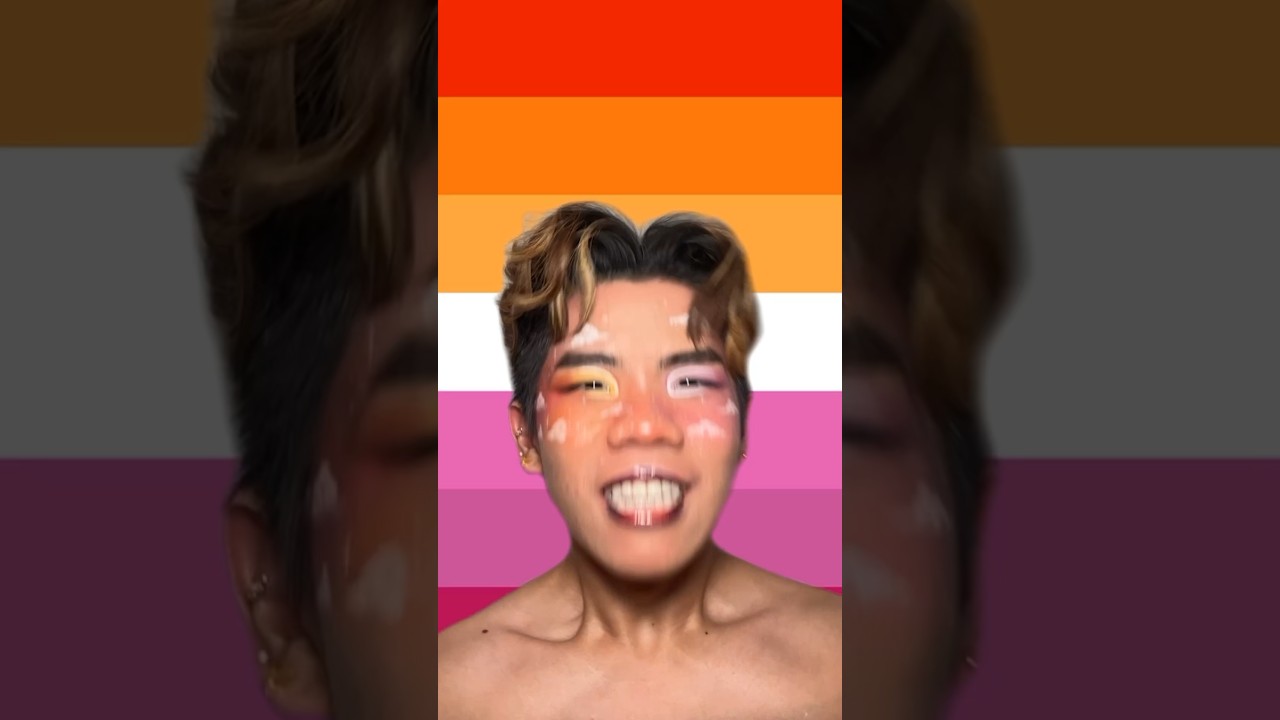 Makeup Inspired by Pride Flags 🧡🤍🩷 #lgbt #makeup #shorts