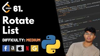 YouTube video 'Rotate List | Leet code 61 | Theory explained + Python code'