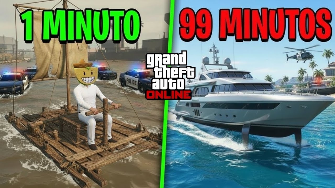 ESCAPANDO de la POLICÍA pero mi BARCO MEJORA cada MINUTO!! - GTA 5 Online