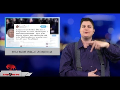 Trump tweets on black unemployment (ASL - 1.28.18)
